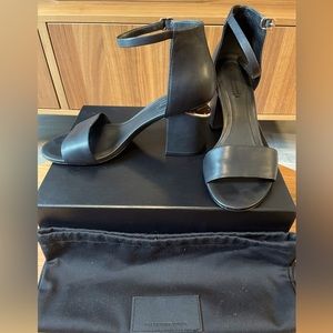 Alexander Wang Abby cutout black/rose gold heeled sandals-size 39